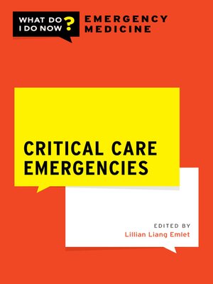cover image of Critical Care Emergencies